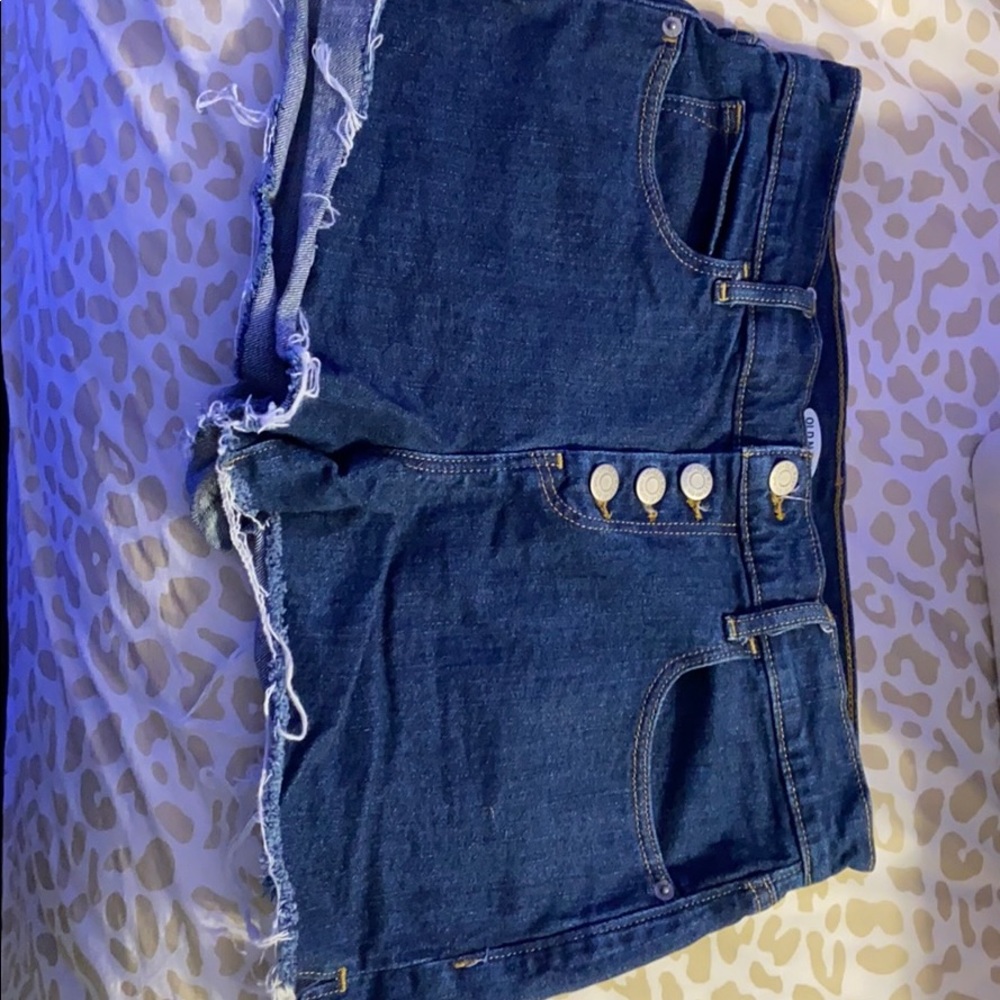 Old navy blue denim shorts